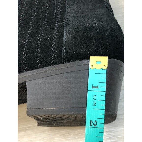 Jack Rogers Women's US 9M Black Suede Leather Pull On Cuban Heel Ankle Bootie - Picture 8 of 8